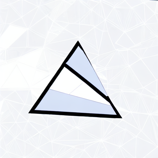A triangle is drawn on a white background. AI image generated of A triangle is drawn on a white background.