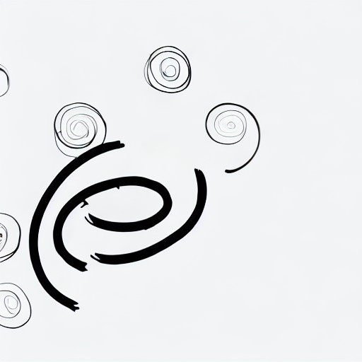 A black line drawing of a curved shape. AI image generated of A black line drawing of a curved shape.