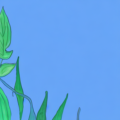 A blue and green drawing of a leaf. AI image generated of A blue and green drawing of a leaf.