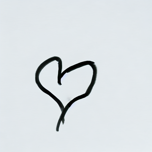 A black heart drawn on a white background. AI image generated of A black heart drawn on a white background.