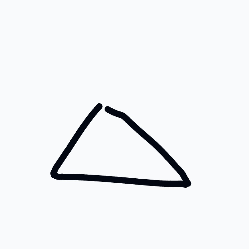 A triangle is drawn on a white background.